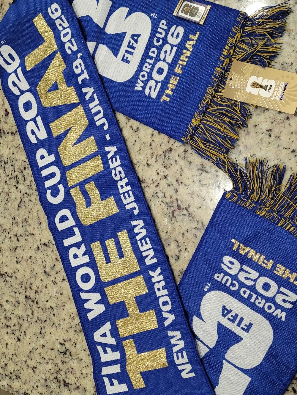 Fifa World Cup Final 2026 Scarf Blue And gold New York New Jersey